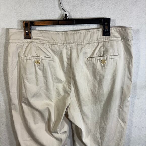 Talbots Signature Chino Womens 12 Tan Khaki Cotton Cuff Ankle - Picture 2 of 7